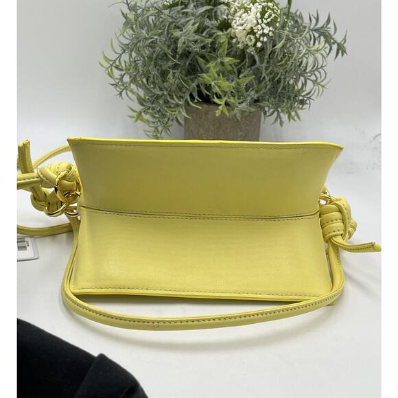 Yuzefi Mini Bom Lemon Yellow Crossbody Leather Shoulder Bag Runway Designer - Picture 7 of 14
